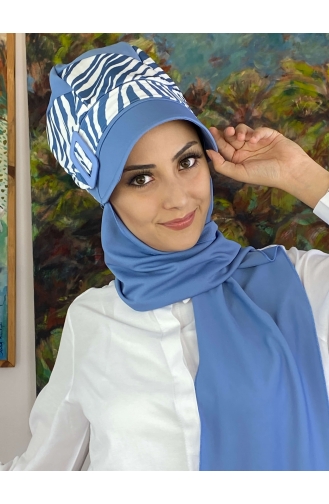 Blau Praktischer Turban 19AGS22ŞP02-01