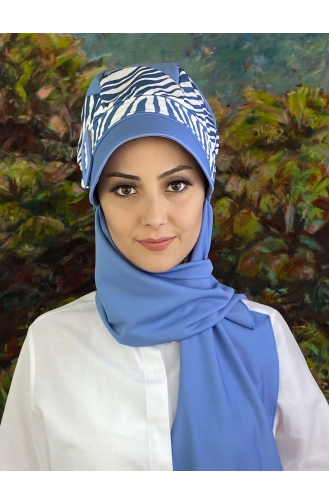 Blau Praktischer Turban 19AGS22ŞP02-01