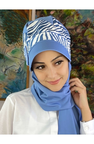 Blue Ready to Wear Turban 19AGS22ŞP02-01