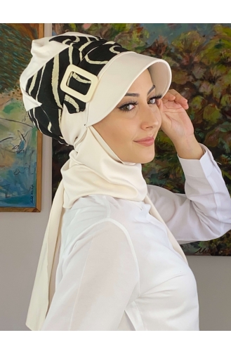 White Ready to wear Turban 19AGS22ŞP08-01