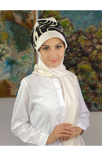 White Ready to wear Turban 19AGS22ŞP08-01