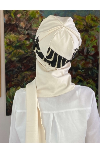 White Ready to wear Turban 19AGS22ŞP08-01