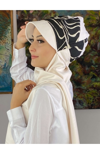 White Ready to Wear Turban 19AGS22ŞP08-01