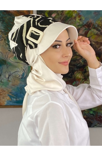 White Ready to wear Turban 19AGS22ŞP08-01