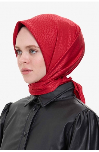 Ipeksi Twill Benek Desen Eşarp 000012-10 Kırmızı