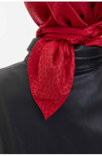 Ipeksi Twill Benek Desen Eşarp 000012-10 Kırmızı