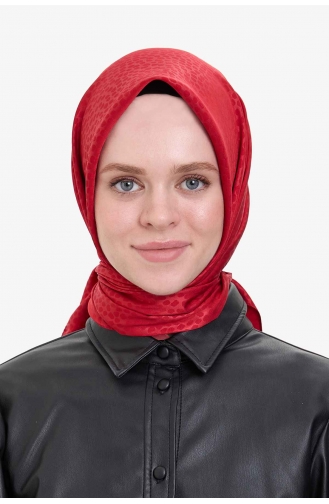 Ipeksi Twill Benek Desen Eşarp 000012-10 Kırmızı