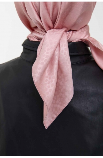 Ipeksi Twill Benek Desen Eşarp 000012-07 Pudra