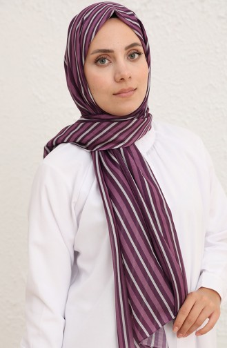 Patterned Cotton Shawl 95269-03 Purple 95269-03