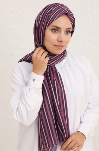 Patterned Cotton Shawl 95269-03 Purple 95269-03