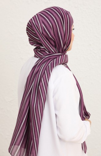 Patterned Cotton Shawl 95269-03 Purple 95269-03