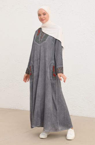 Gray Hijab Dress 9099-01
