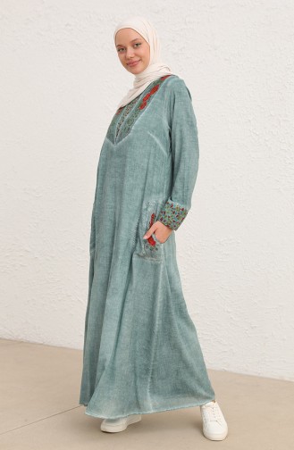 Hellgrün Hijab Kleider 9099-03