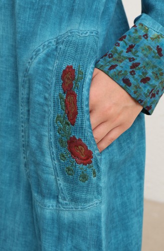 Robe Hijab Pétrole 9099-06