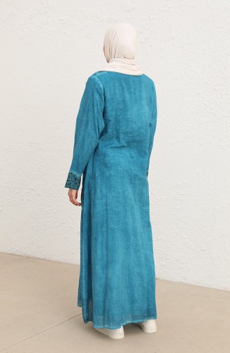 Robe Hijab Pétrole 9099-06