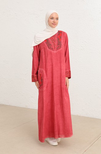 Robe Hijab Couleur brique 9099-07