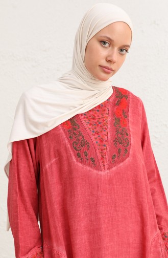 Robe Hijab Couleur brique 9099-07