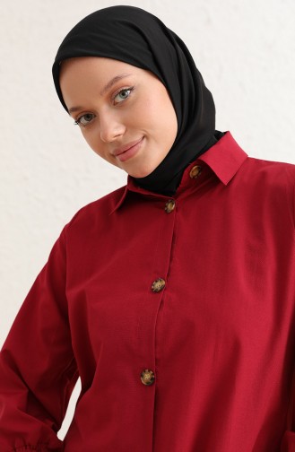 Tofisa Düğmeli Tunik 3693-01 Bordo