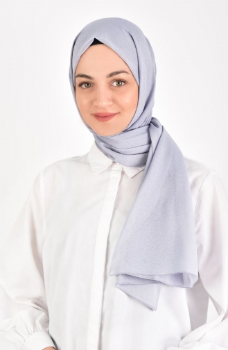 Mina Düz Abiyelik Şal 000014-09 Gümüş Gri