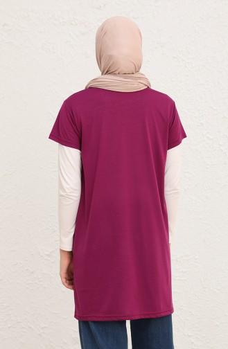 Long Tshirt İmprimé 8134-15 Plum 8134-15