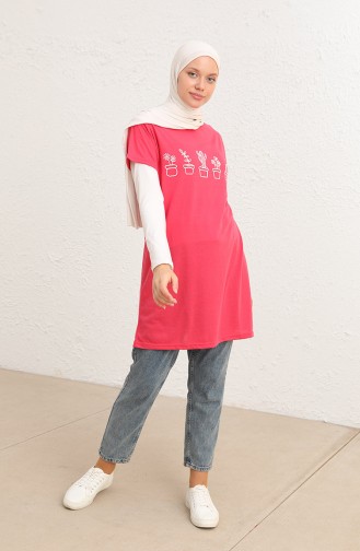 Baskılı Tshirt 8133A-04 Pembe