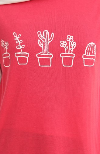 Baskılı Tshirt 8133A-04 Pembe