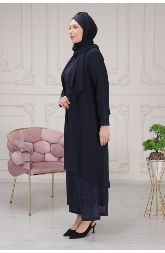 Habillé Hijab Bleu Marine 3161-02