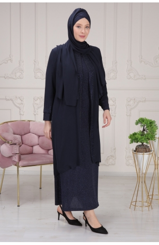 Habillé Hijab Bleu Marine 3161-02