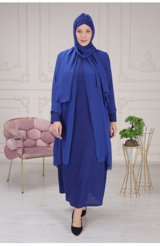 Blau Hijab-Abendkleider 3161-03