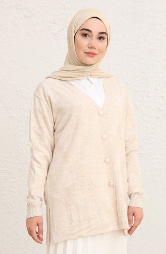 Beige Strickjacke 1018-018