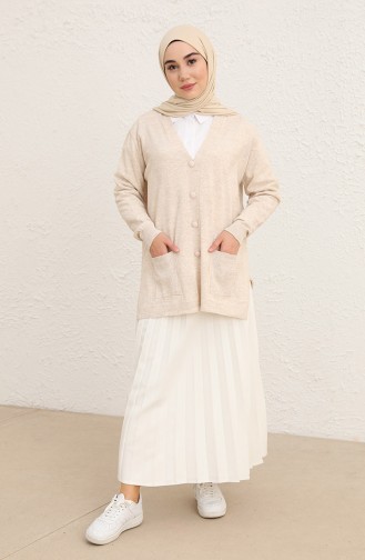 Beige Strickjacke 1018-018