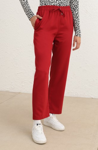 Cepli Bol Paça Pantolon 6102-09 Kırmızı