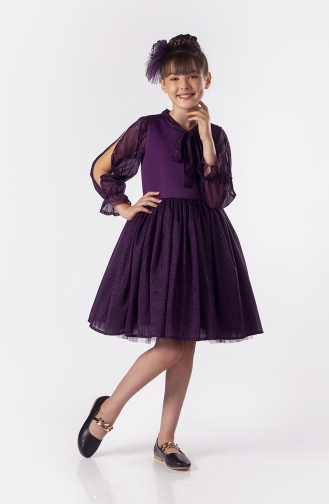 Plum Children`s Dress 01