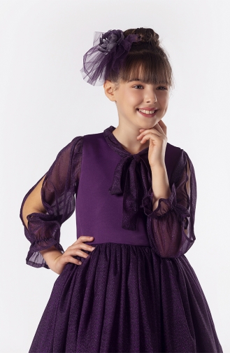 Plum Children`s Dress 01