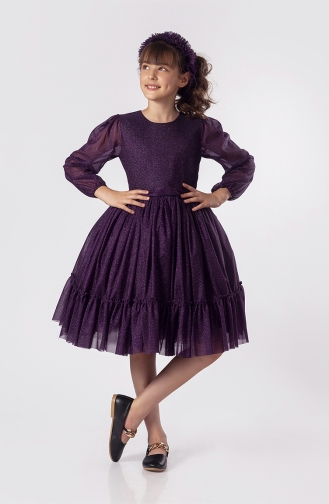 Plum Children`s Dress 01