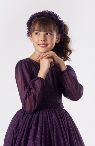 Plum Children`s Dress 01