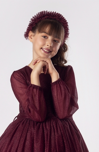 Claret Red Children`s Dress 06