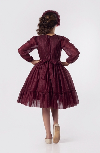 Claret Red Children`s Dress 06