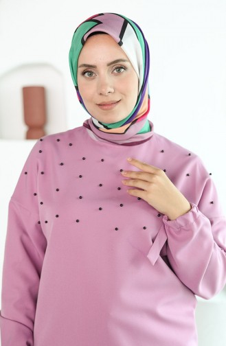 Oyya Soft Geometrik Desen Eşarp 80965-10 Mor Lila