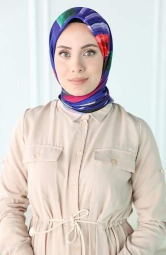 Oyya Desenli Soft Eşarp 80968-05 Siyah Saks