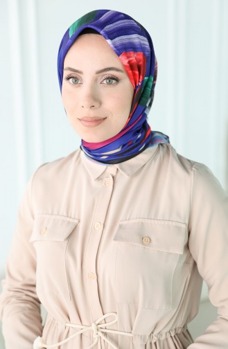 Oyya Desenli Soft Eşarp 80968-05 Siyah Saks