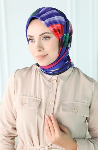 Oyya Desenli Soft Eşarp 80968-05 Siyah Saks
