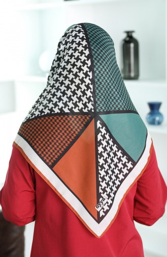 Oyya Soft Kazayağı Desen Eşarp 80970-07 Kiremit Siyah