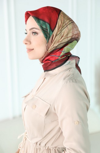 Oyya Soft Modern Desen Eşarp 80972-07 Siyah Bordo