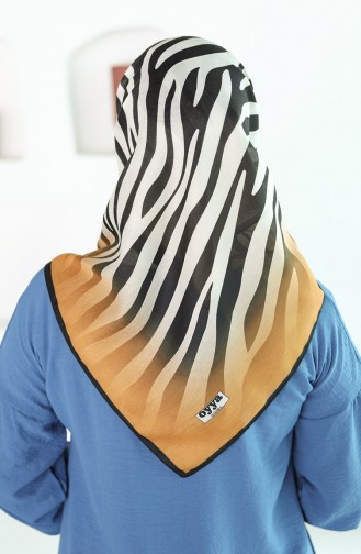 Oyya Soft Zebra Desen Eşarp 80974-13 Siyah Sarı