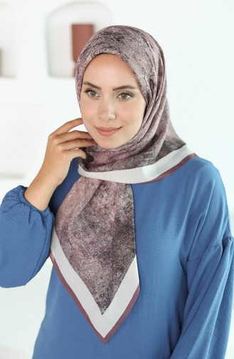 Oyya Soft Bulut Desen Eşarp 80975-13 Gül Kurusu Krem