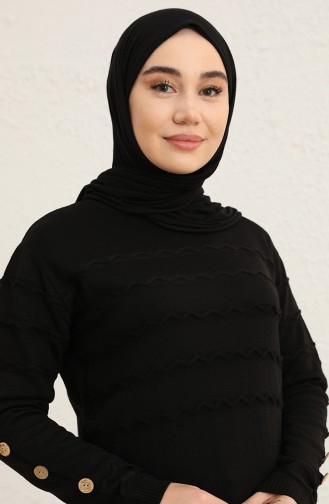 Gofreli Triko Tunik 0100-02 Siyah