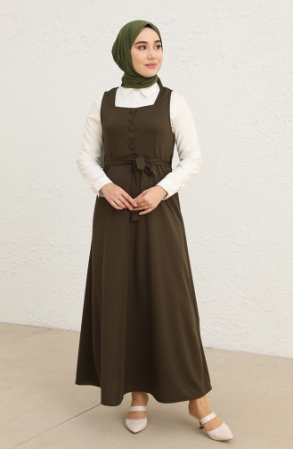 Khaki Hijab Kleider 7130-05