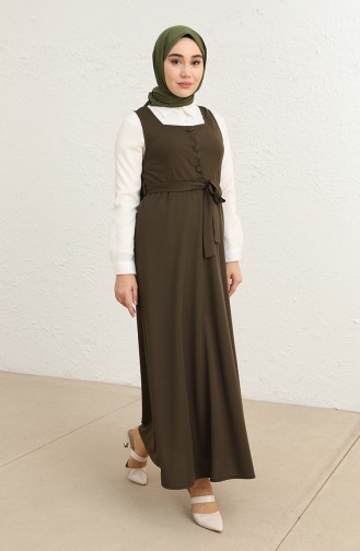 Khaki Hijab Kleider 7130-05