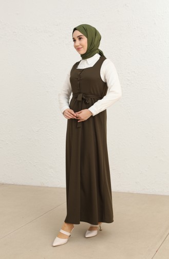 Khaki Hijab Kleider 7130-05